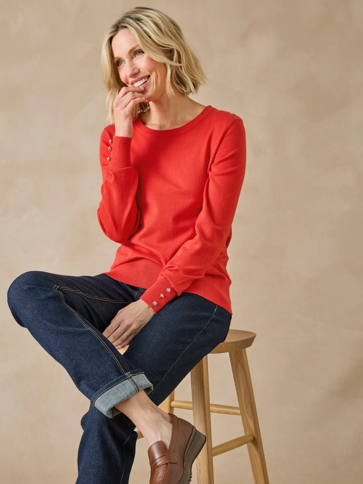 Femme Daxon Pull boutons-bijoux aux manches