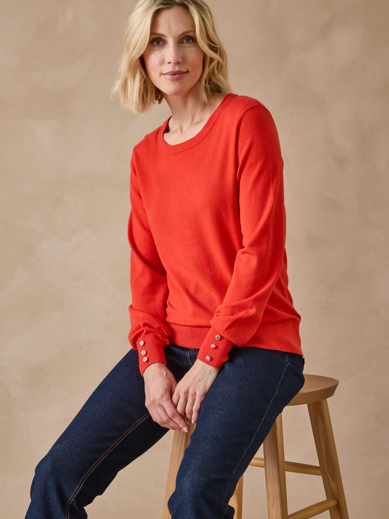 Femme Daxon Pull boutons-bijoux aux manches