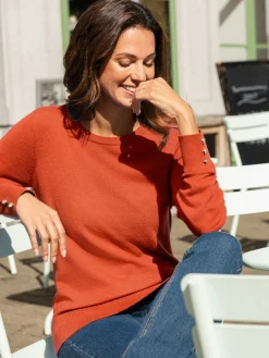 Femme Daxon Pull boutons-bijoux aux manches