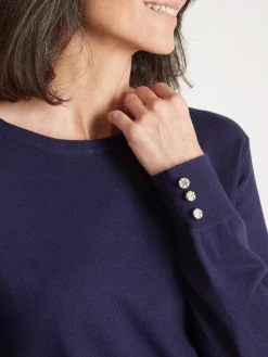 Femme Daxon Pull boutons-bijoux aux manches