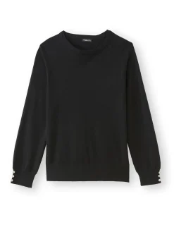 Femme Daxon Pull boutons-bijoux aux manches
