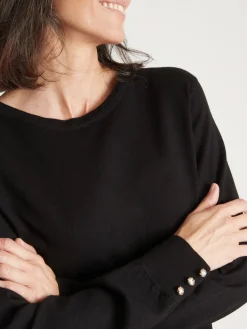 Femme Daxon Pull boutons-bijoux aux manches