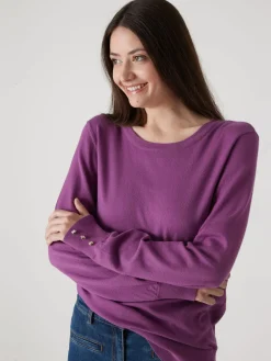 Femme Daxon Pull boutons-bijoux aux manches