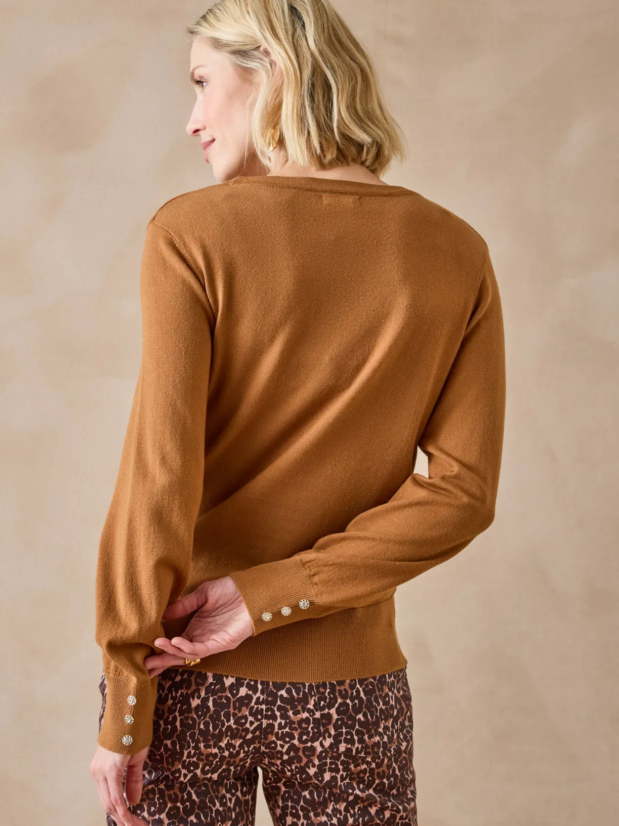 Femme Daxon Pull boutons-bijoux aux manches