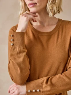Femme Daxon Pull boutons-bijoux aux manches