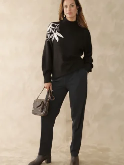 Femme Daxon Pull brodé col montant