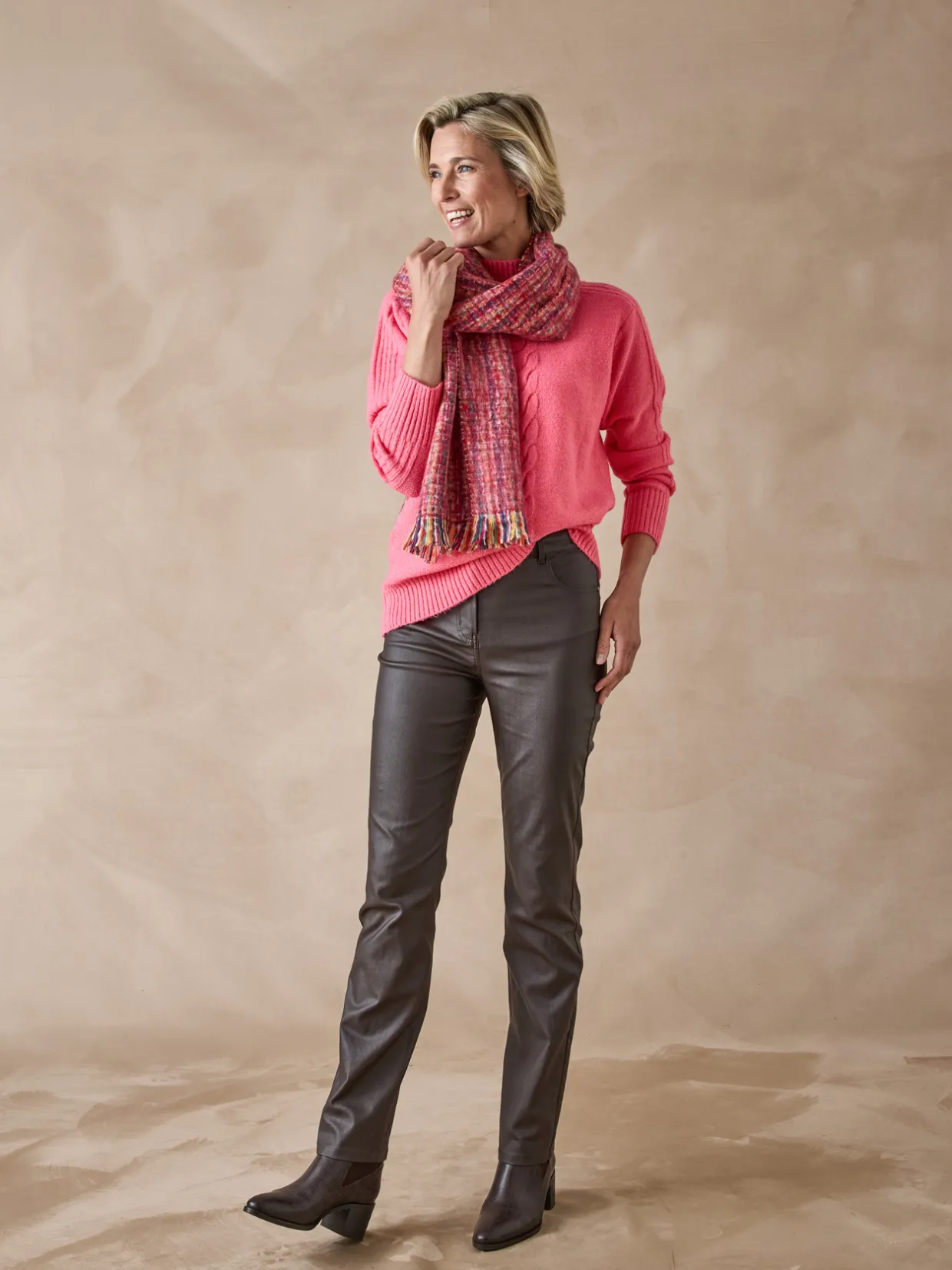 Femme Daxon Pull col montant en jersey envers