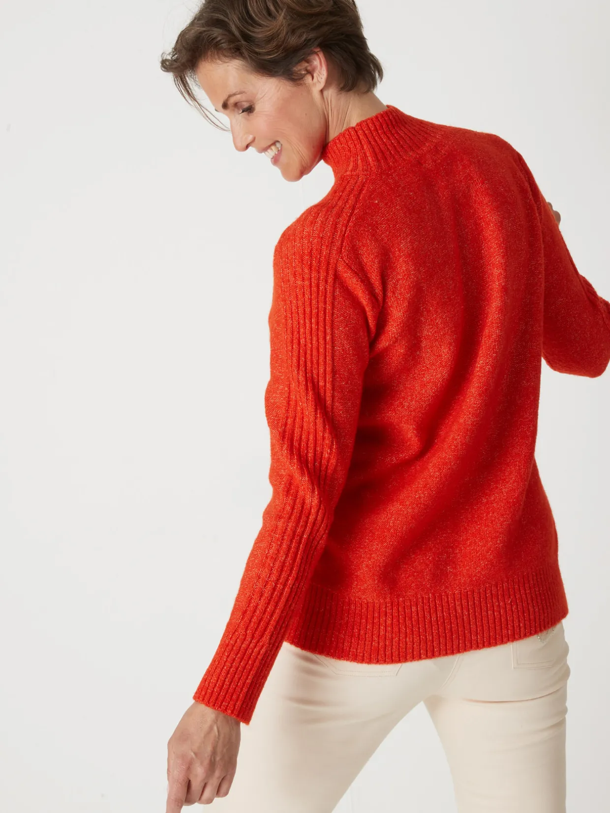 Femme Daxon Pull col montant en jersey envers