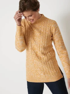 Femme Daxon Pull col montant maille torsadée