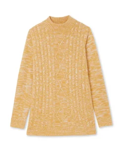 Femme Daxon Pull col montant maille torsadée