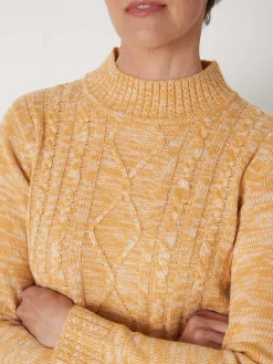 Femme Daxon Pull col montant maille torsadée