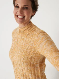 Femme Daxon Pull col montant maille torsadée