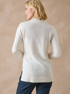Femme Daxon Pull col montant maille torsadée