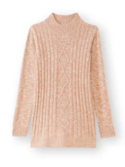 Femme Daxon Pull col montant maille torsadée