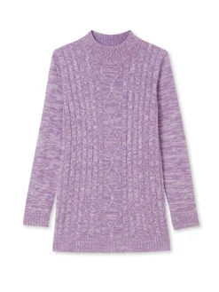 Femme Daxon Pull col montant maille torsadée