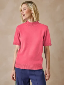 Femme Daxon Pull col montant manches courtes