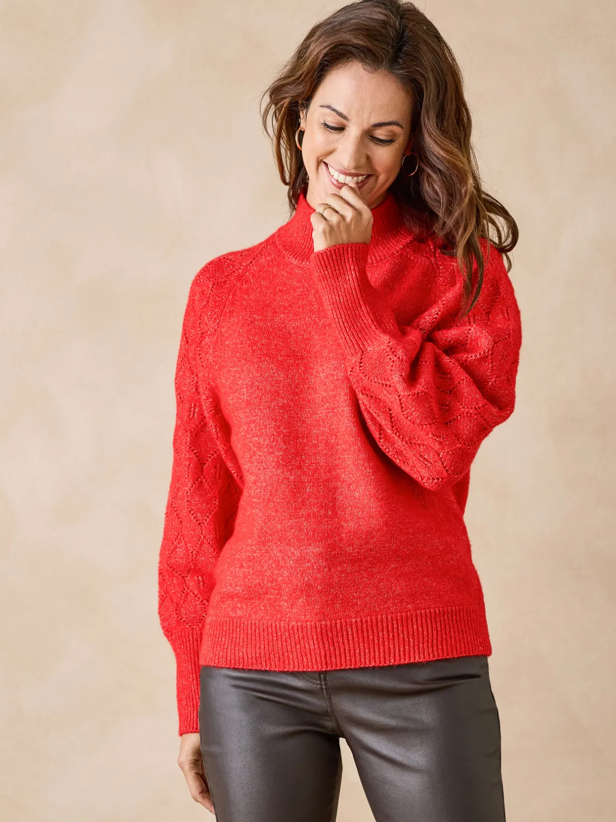 Femme Daxon Pull col montant manches fantaisie