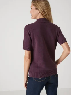 Femme Daxon Pull col montant manches courtes