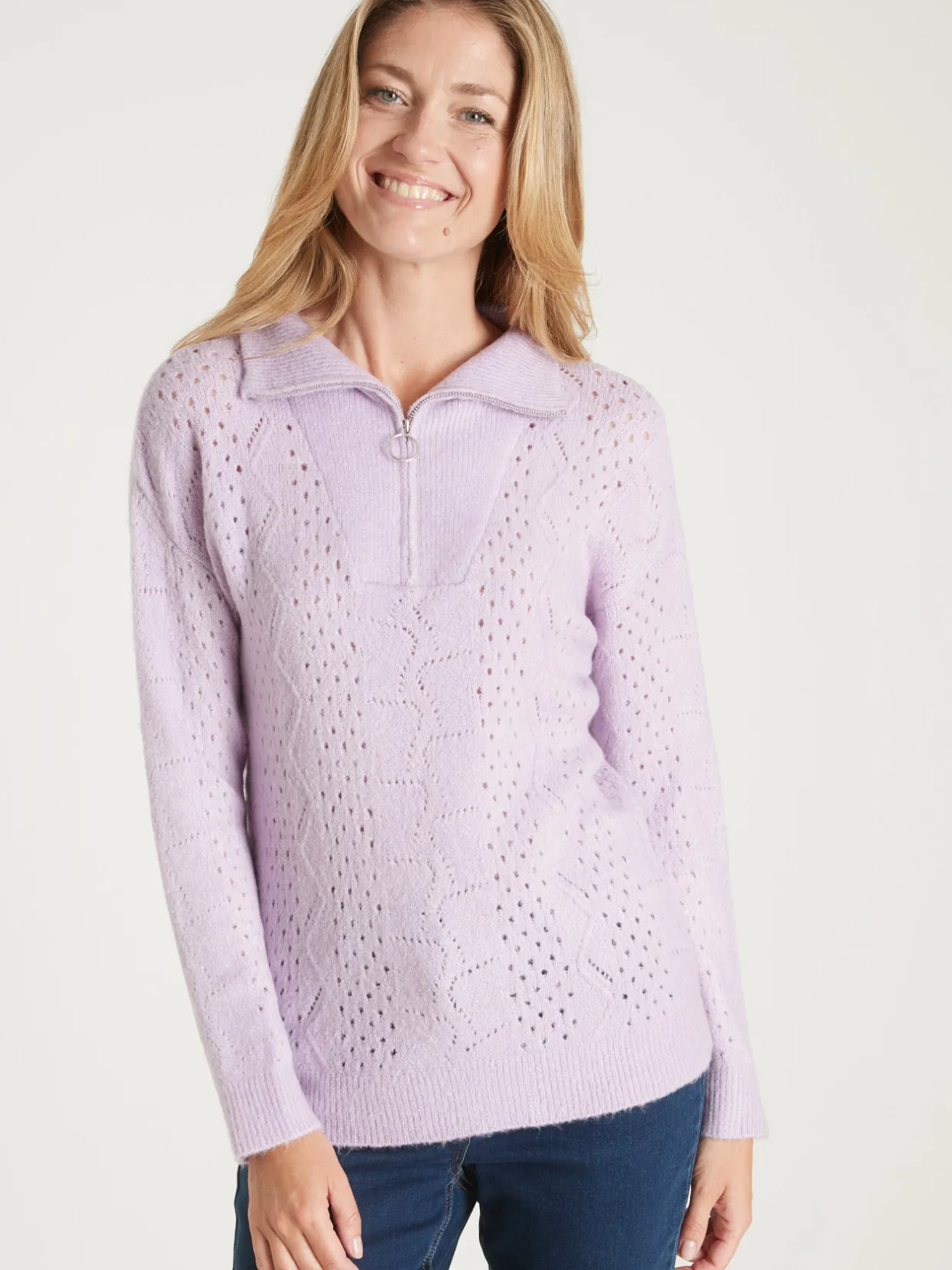 Femme Daxon Pull col montant zippé