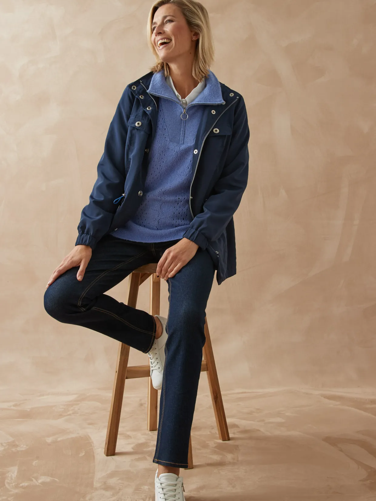 Femme Daxon Pull col montant zippé