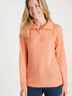 Femme Daxon Pull col montant zippé