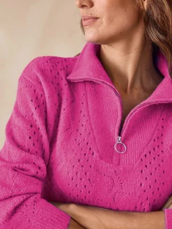 Femme Daxon Pull col montant zippé