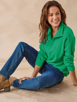 Femme Daxon Pull col montant zippé