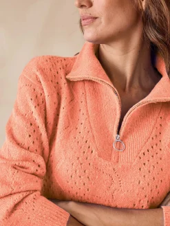 Femme Daxon Pull col montant zippé