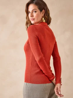 Femme Daxon Pull col polo 50% laine mérinos