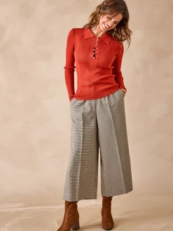 Femme Daxon Pull col polo 50% laine mérinos