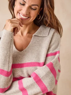 Femme Daxon Pull col polo en pure laine