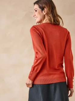 Femme Daxon Pull col rond 50% laine mérinos