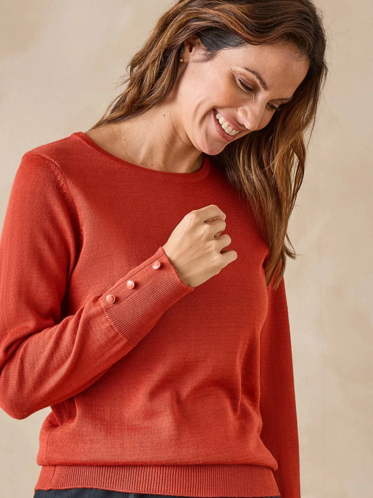 Femme Daxon Pull col rond 50% laine mérinos