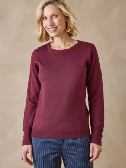 Femme Daxon Pull col rond 50% laine mérinos