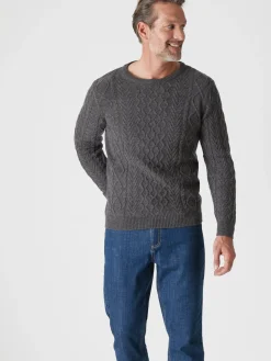 Homme Daxon Pull col rond style irlandais 30% laine