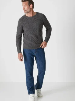 Homme Daxon Pull col rond style irlandais 30% laine