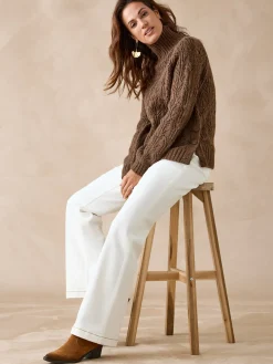 Femme Daxon Pull col roulé point fantaisie