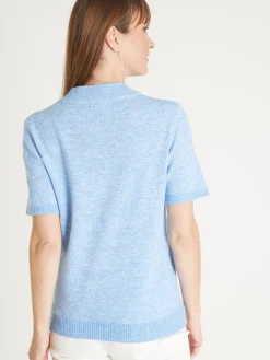 Femme Daxon Pull col tunisien en maille chinée