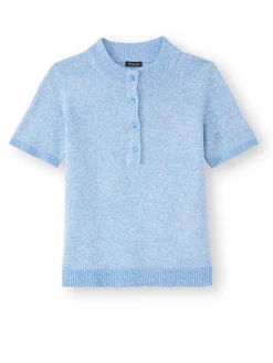 Femme Daxon Pull col tunisien en maille chinée