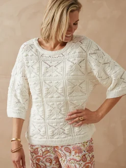 Femme Daxon Pull court façon crochet