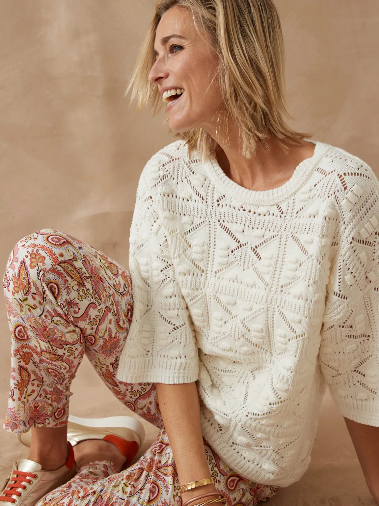 Femme Daxon Pull court façon crochet