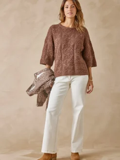 Femme Daxon Pull court façon crochet