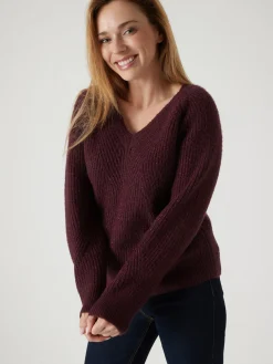 Femme Daxon Pull côtes perlées