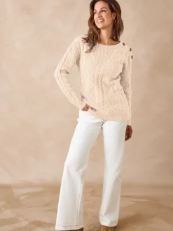 Femme Daxon Pull en maille fantaisie col rond