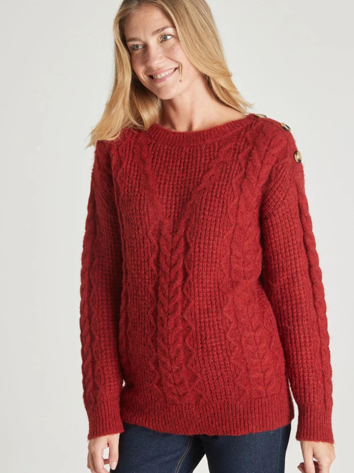 Femme Daxon Pull en maille fantaisie col rond