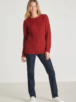 Femme Daxon Pull en maille fantaisie col rond