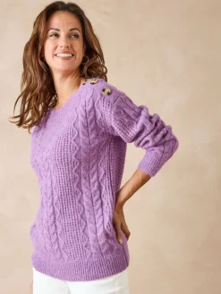 Femme Daxon Pull en maille fantaisie col rond