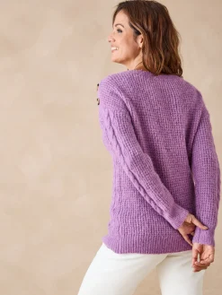 Femme Daxon Pull en maille fantaisie col rond