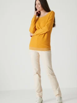 Femme Daxon Pull en maille jersey et ottoman