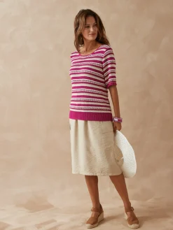 Femme Daxon Pull en maille ruban brillante